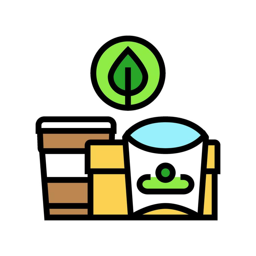 eco vänlig förpackning grön levande Färg ikon vektor illustration