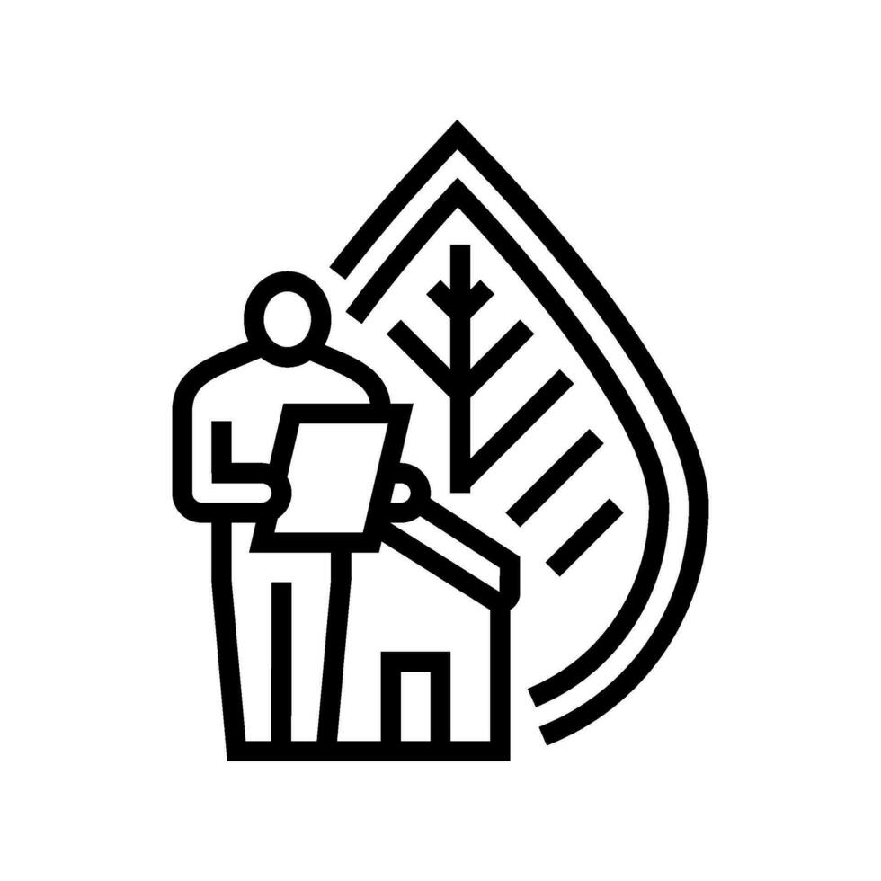 Grün Leben Leben Linie Symbol Vektor Illustration