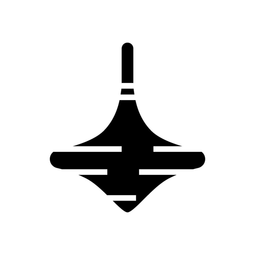 Spinnen oben zappeln Spielzeug Glyphe Symbol Vektor Illustration