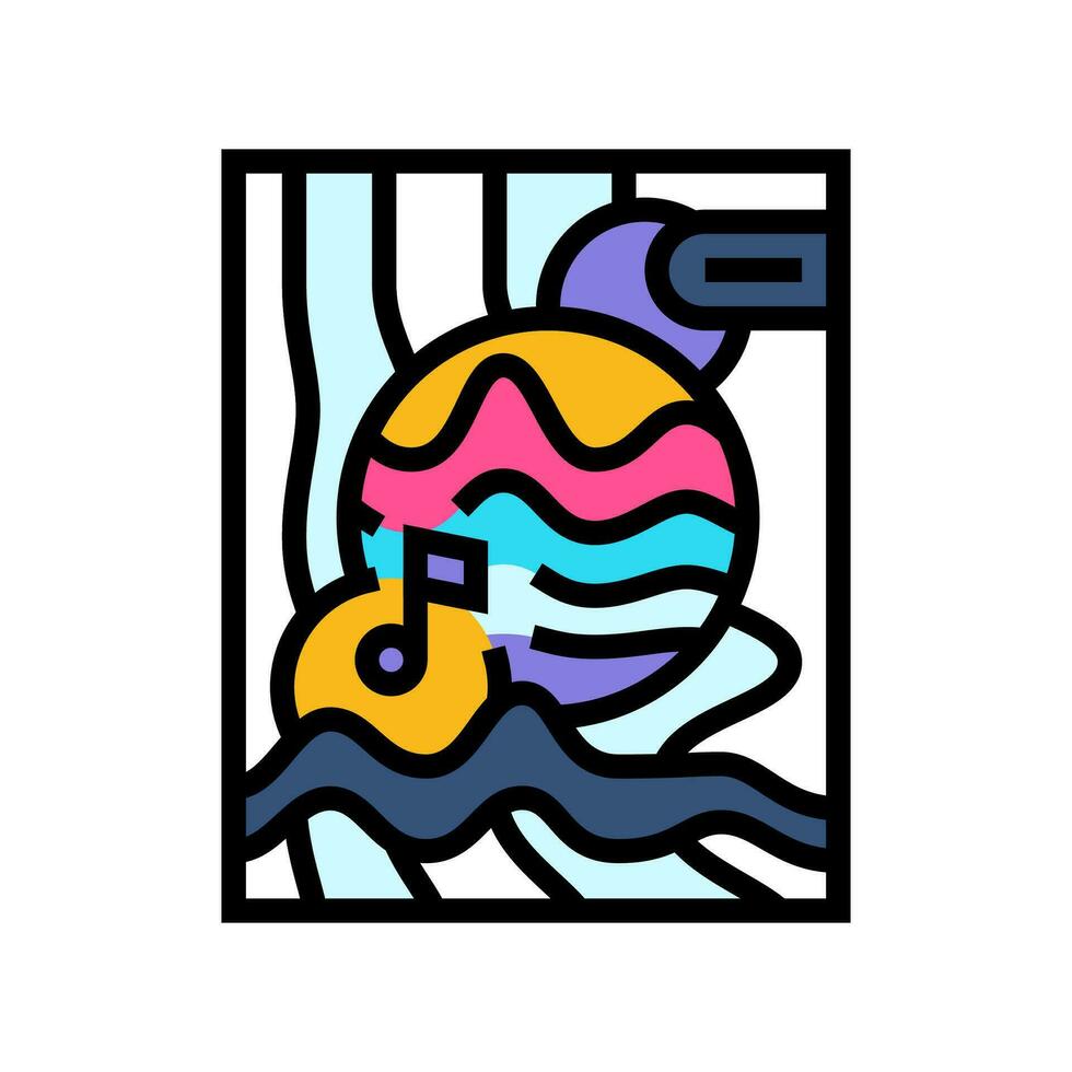 Trance Disko Party Farbe Symbol Vektor Illustration