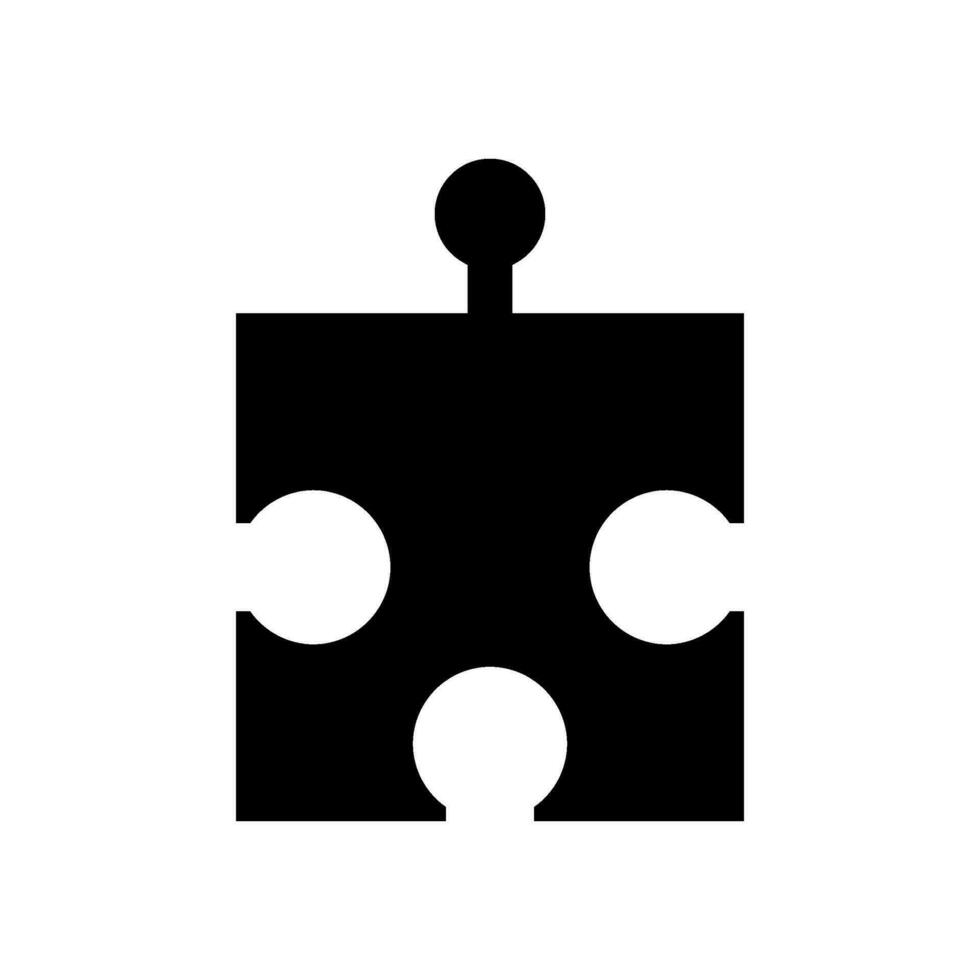 Puzzle Puzzle Stück Glyphe Symbol Vektor Illustration