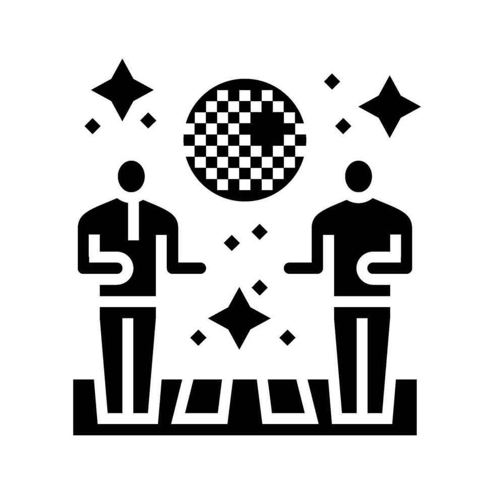 Disko Party Glyphe Symbol Vektor Illustration