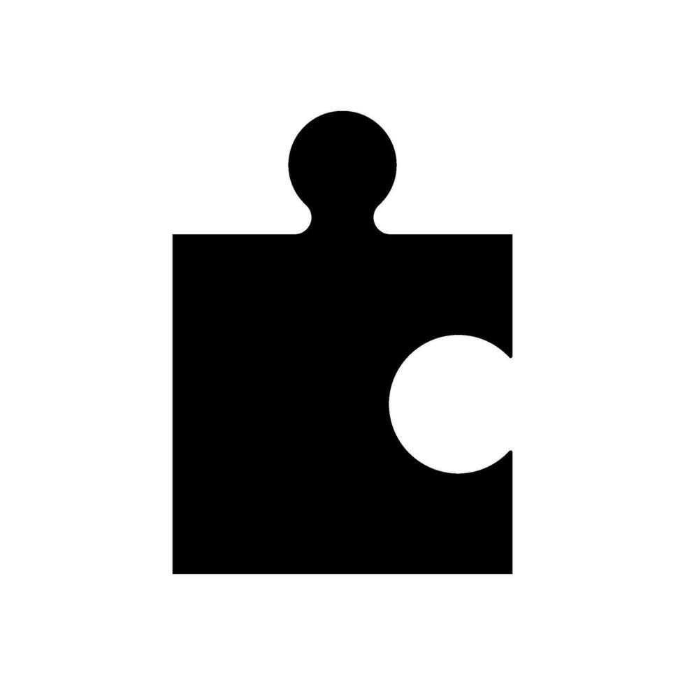 Stück Puzzle Puzzle Glyphe Symbol Vektor Illustration