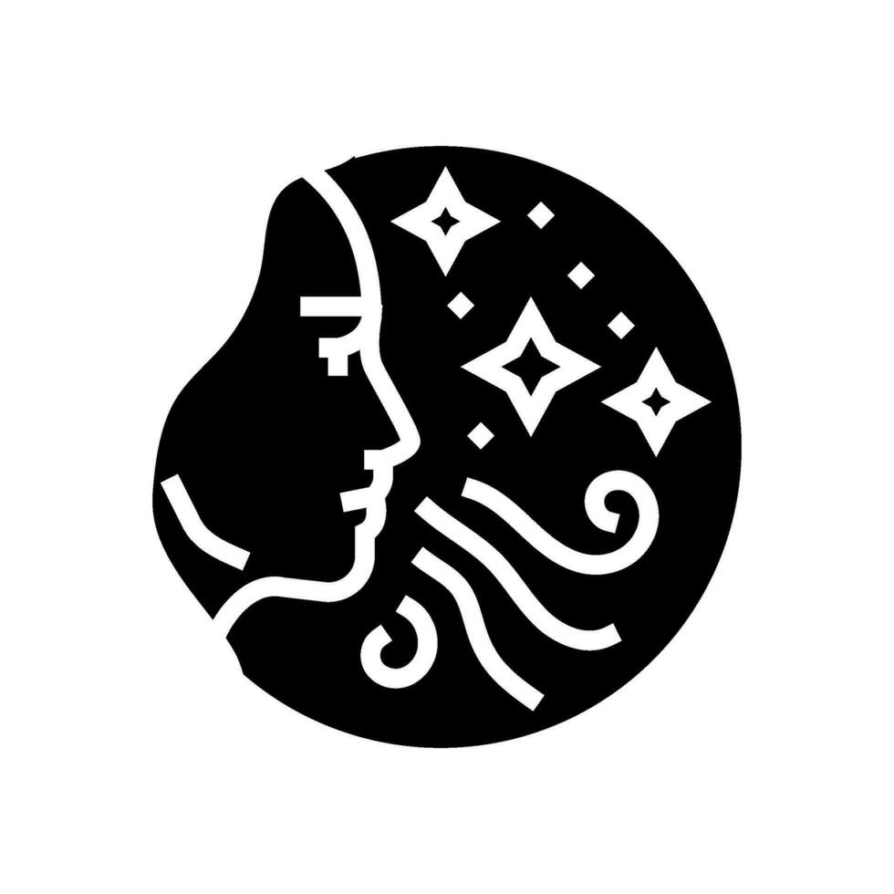 Atmung Übungen mental Gesundheit Glyphe Symbol Vektor Illustration