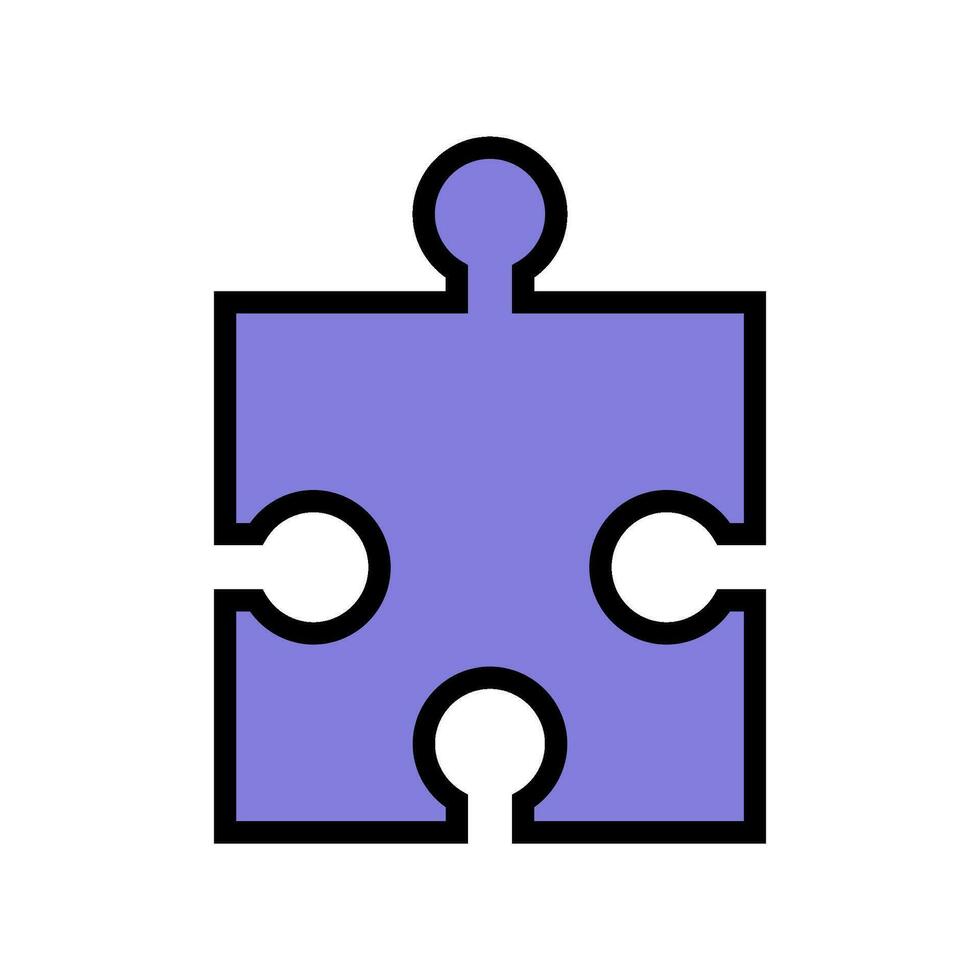 Puzzle Puzzle Stück Farbe Symbol Vektor Illustration