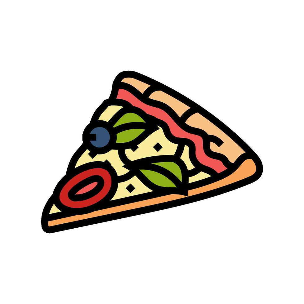 pizza skiva italiensk kök Färg ikon vektor illustration