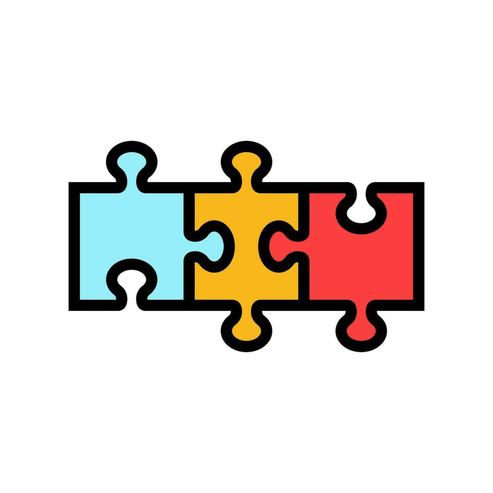 Puzzle Geschäft Lösung Farbe Symbol Vektor Illustration