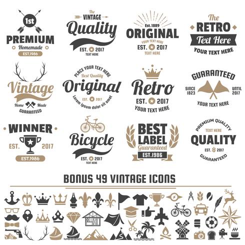 Vintage Retro Vector Logo för banner