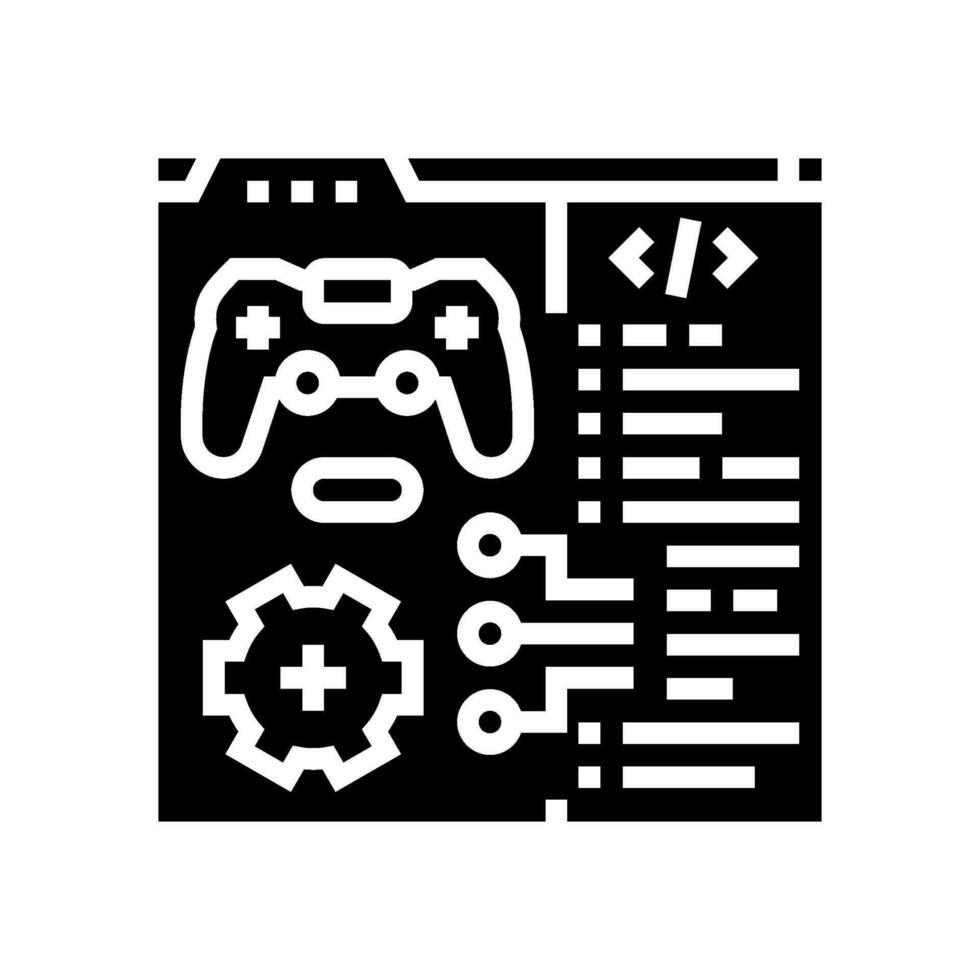 Programmierung Spiel Entwicklung Glyphe Symbol Vektor Illustration