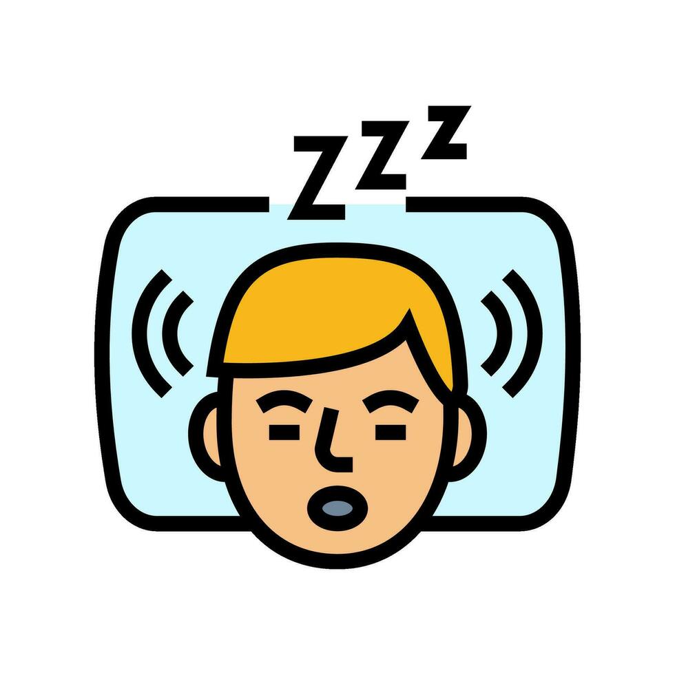 snarkning sömn natt Färg ikon vektor illustration