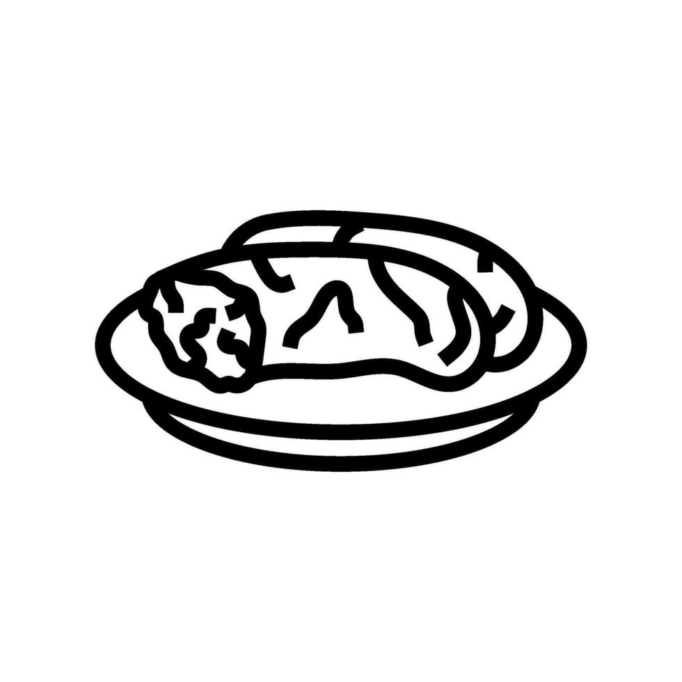 Ratatouille Französisch Küche Linie Symbol Vektor Illustration