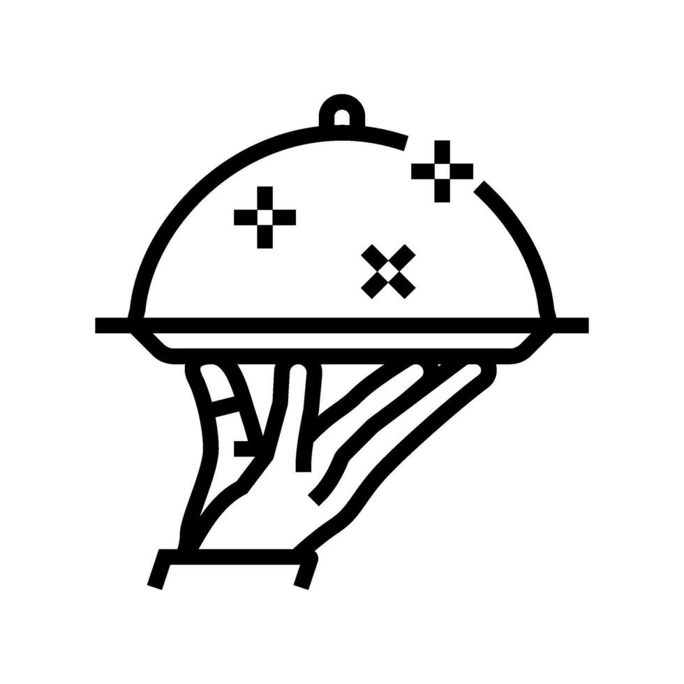 gourmet matlagning restaurang kock linje ikon vektor illustration