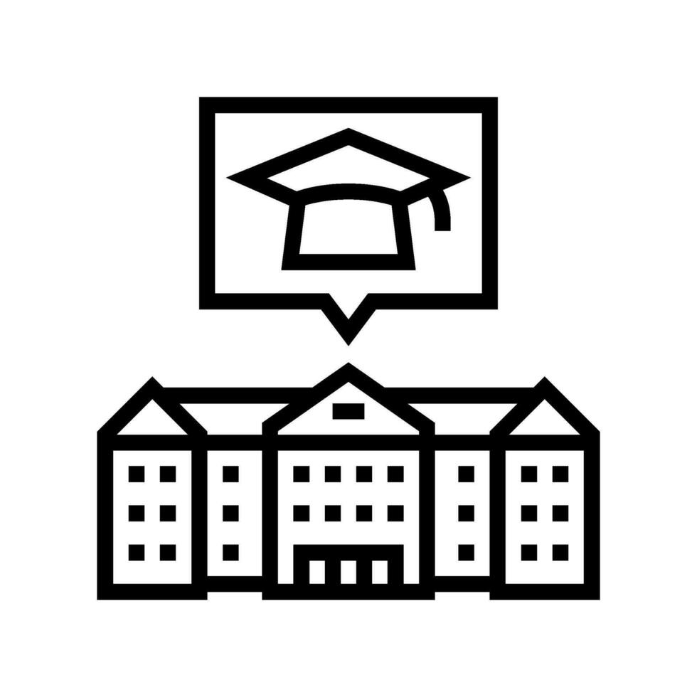 Hochschule Campus Lehrer Linie Symbol Vektor Illustration