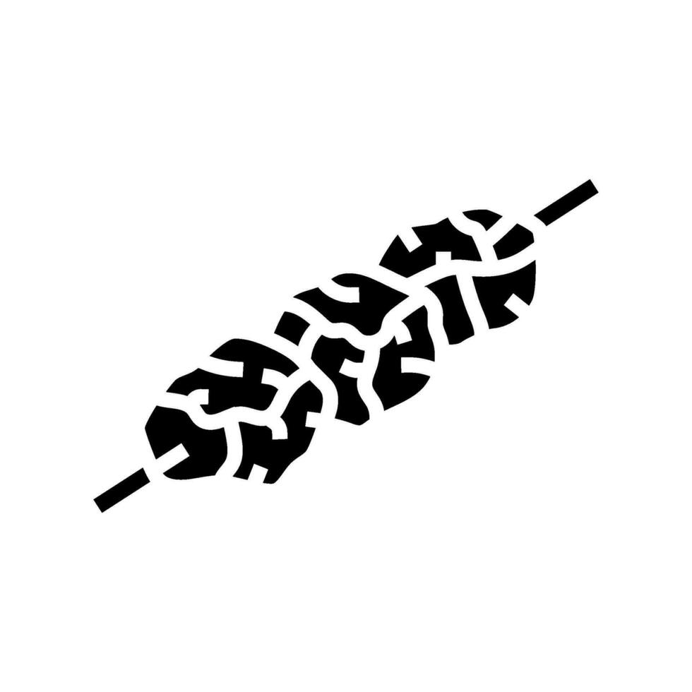 Souvlaki Spieß griechisch Küche Glyphe Symbol Vektor Illustration