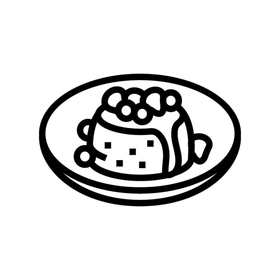 Panna Cotta Italienisch Küche Linie Symbol Vektor Illustration