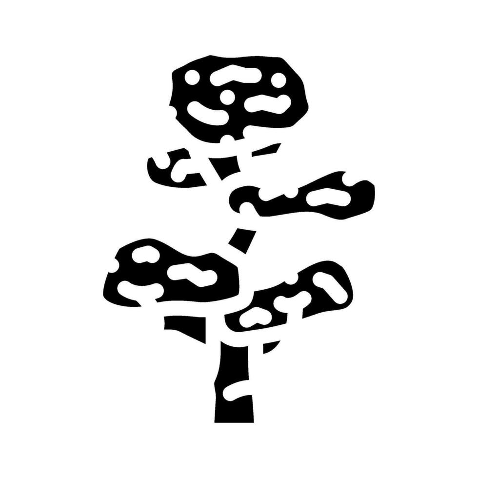 Ebenholz Urwald Amazonas Glyphe Symbol Vektor Illustration