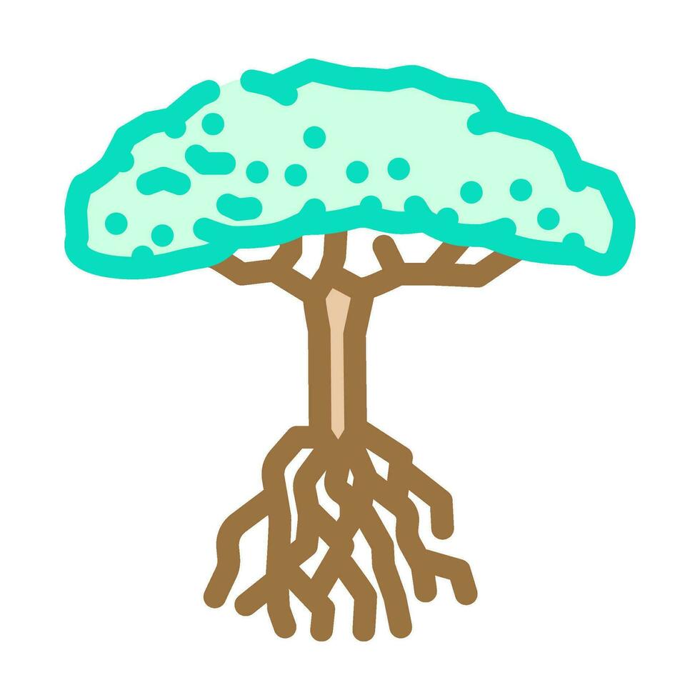Mangrove Baum Farbe Symbol Vektor Illustration