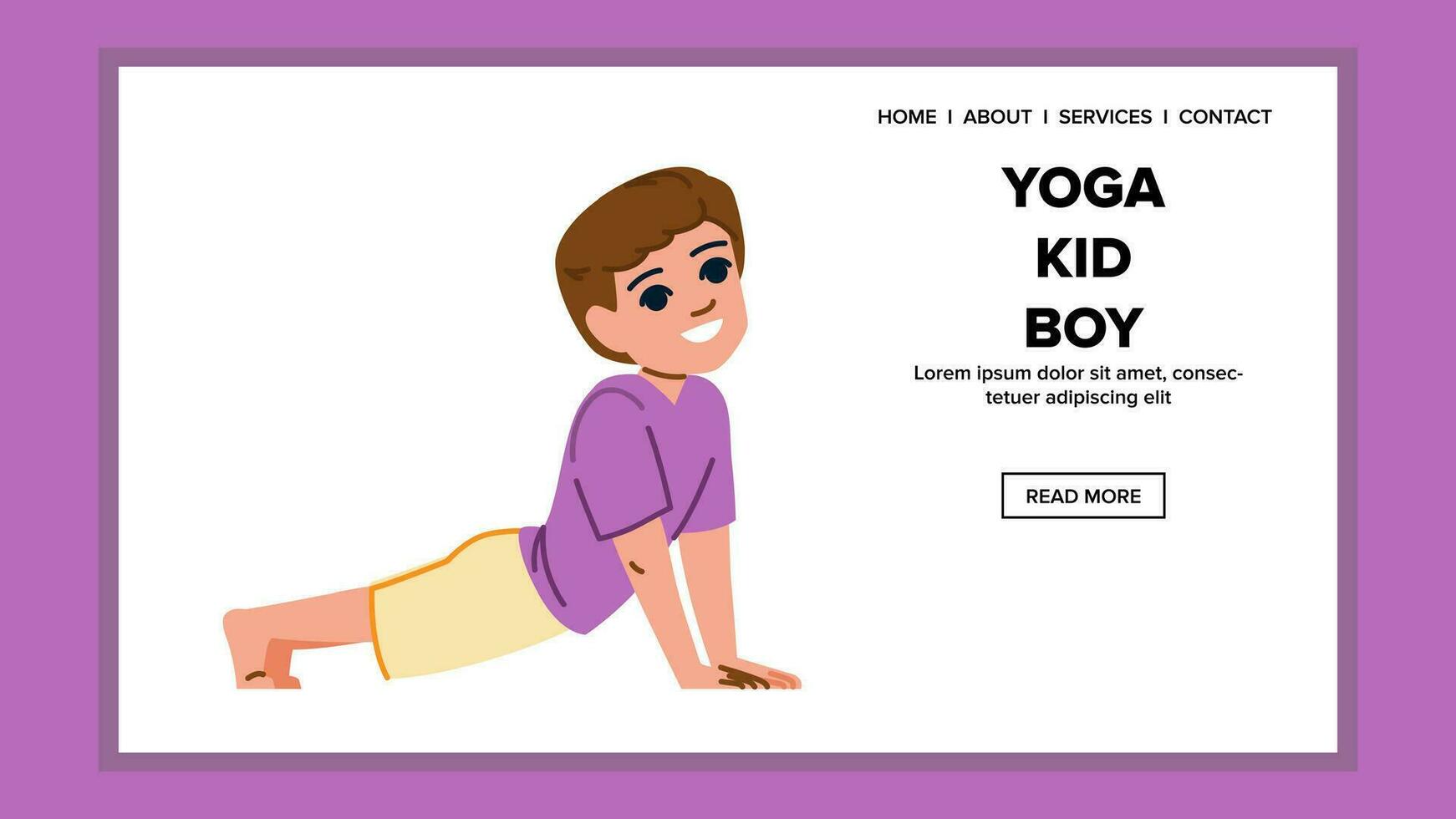 Kind Yoga Kind Junge Vektor