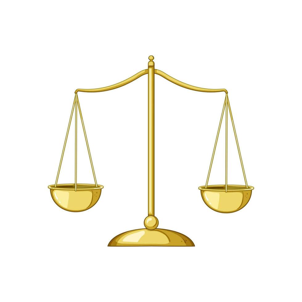 legal Balance Rahmen Karikatur Vektor Illustration