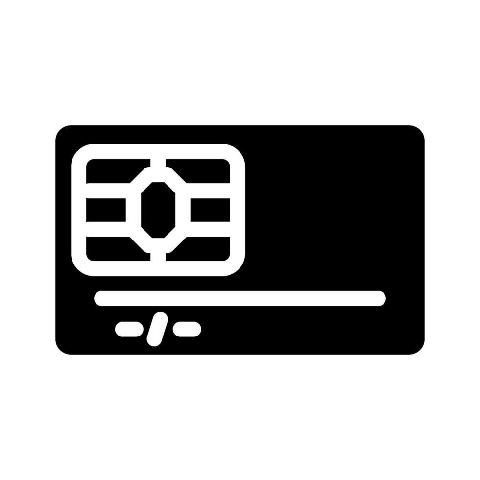 emv kort Bank betalning glyf ikon vektor illustration