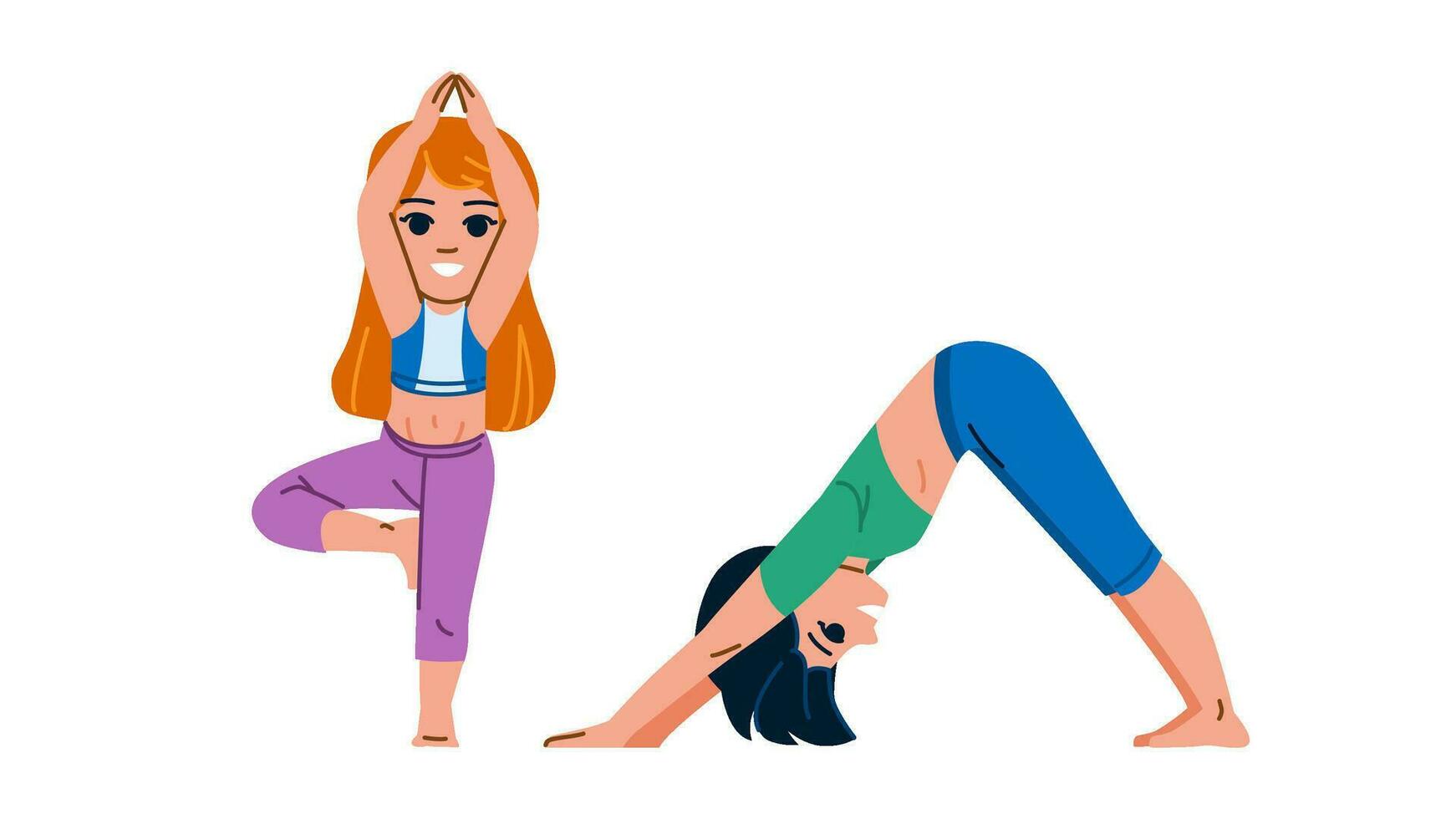 Sport Kind Mädchen Yoga Vektor