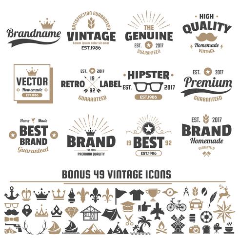 Vintage Retro Vector Logo för banner