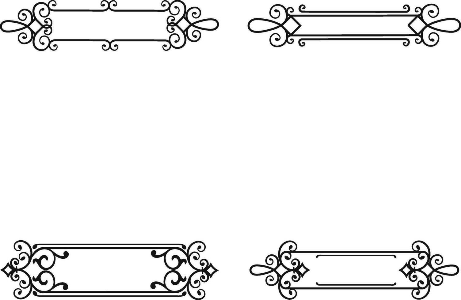 Sammlung von graviert Rahmen Antiquität mit anders Design. Vektor Illustration.