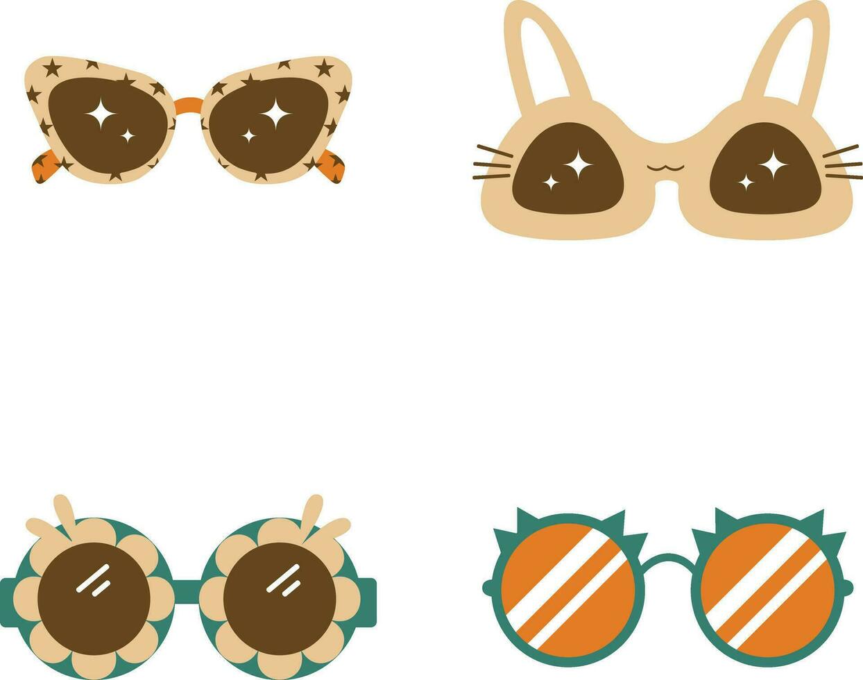 Sammlung von Brille Sommer- mit funkeln Design. Vektor Illustration.