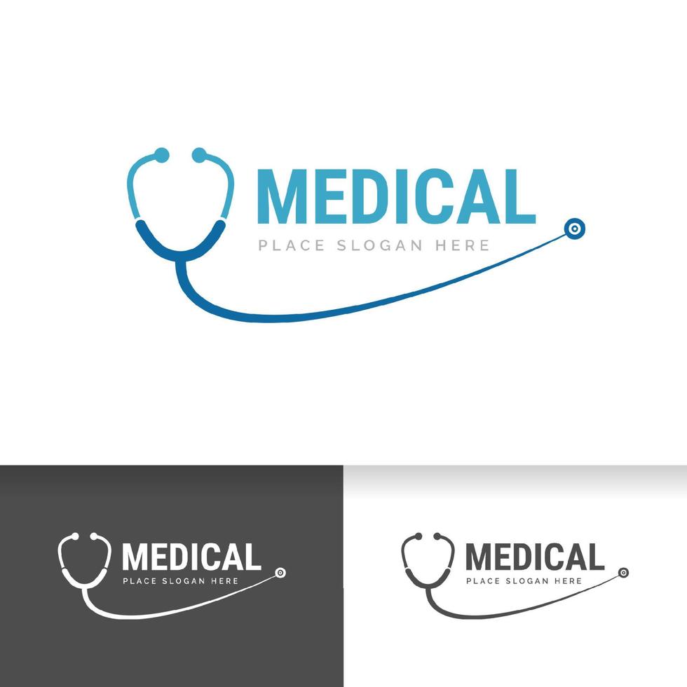 Stethoskop-Icon-Design. Logo-Vorlage für Gesundheit und Medizin. vektor