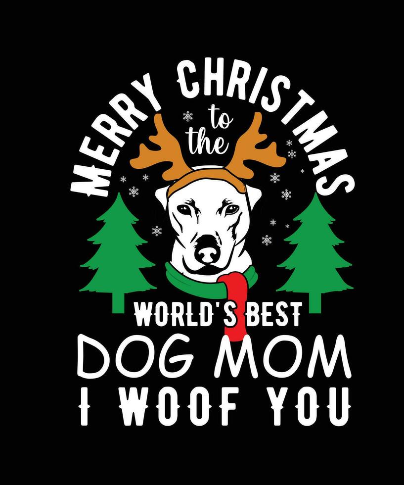 glad jul till de världens bäst hund mamma jag väft du vektor
