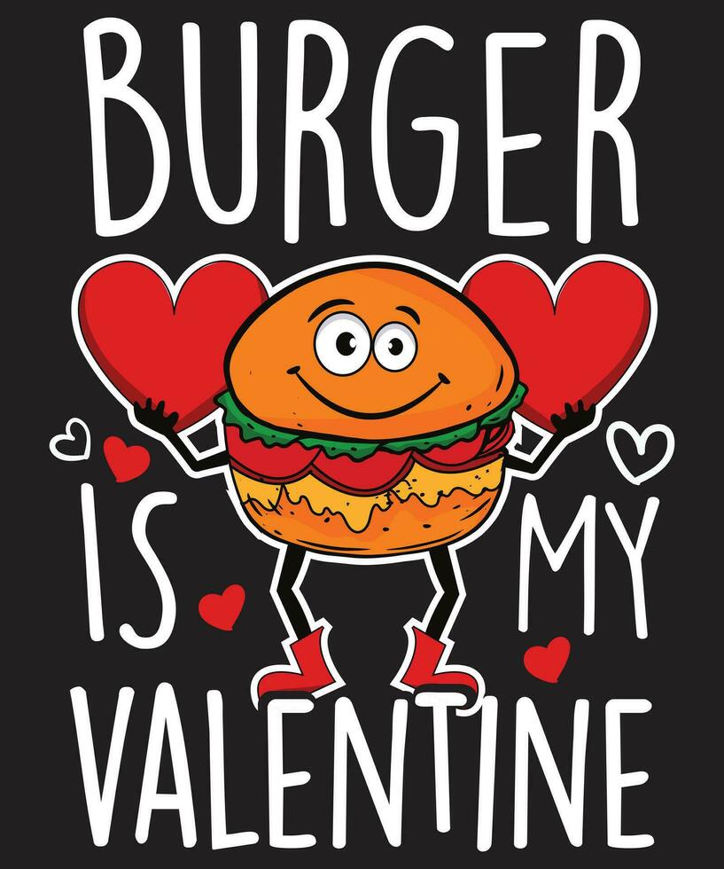 burger är min valentine vektor