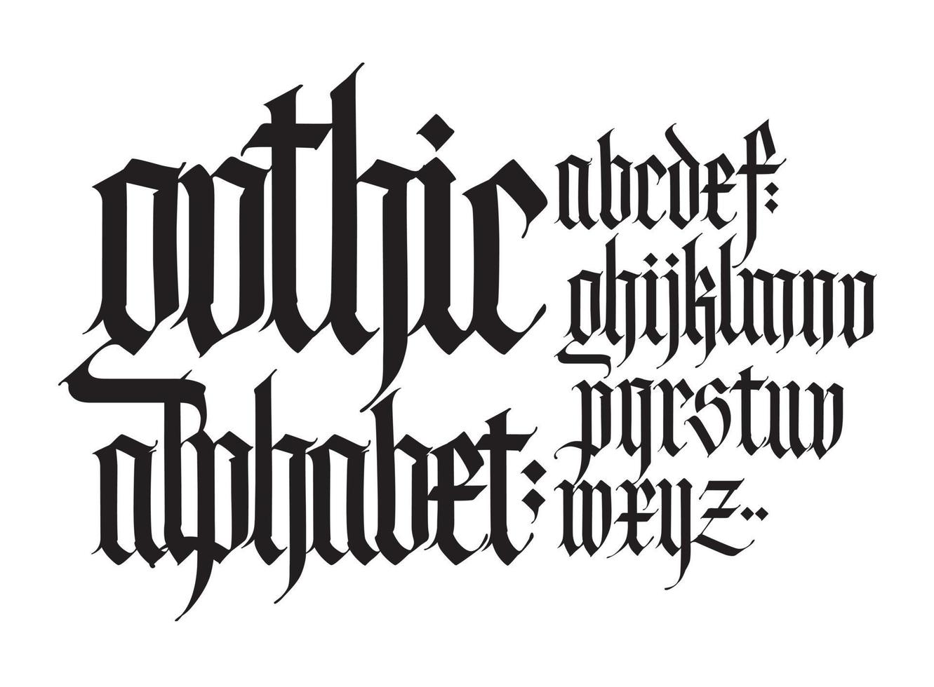 gotiska, engelska alfabetet. vektor