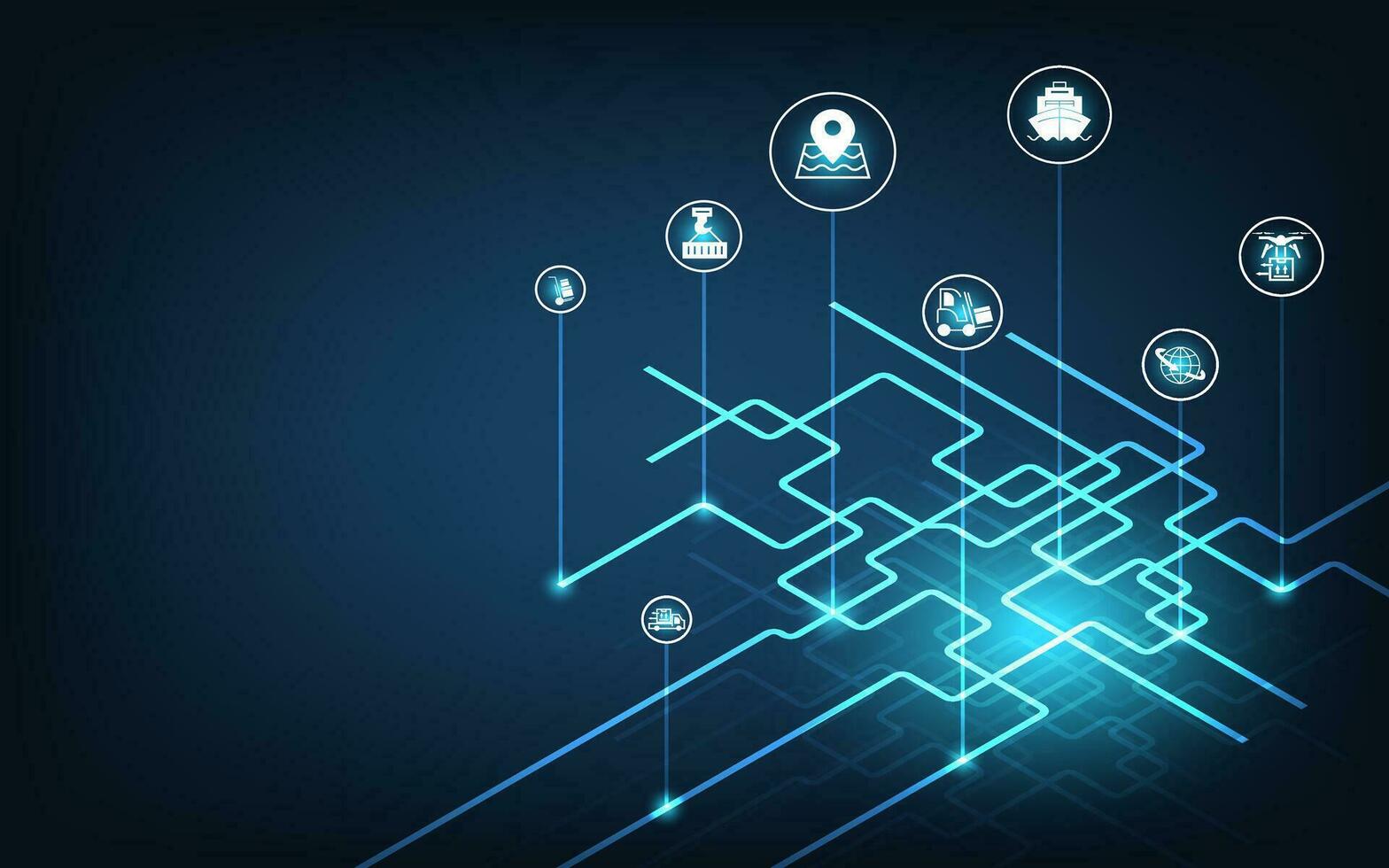 global logistik nätverk förbindelse bakgrund begrepp med stor data visualisering, moln datoranvändning, nätverk uppkopplad digital, utbyta av transport. vektor illustration eps10