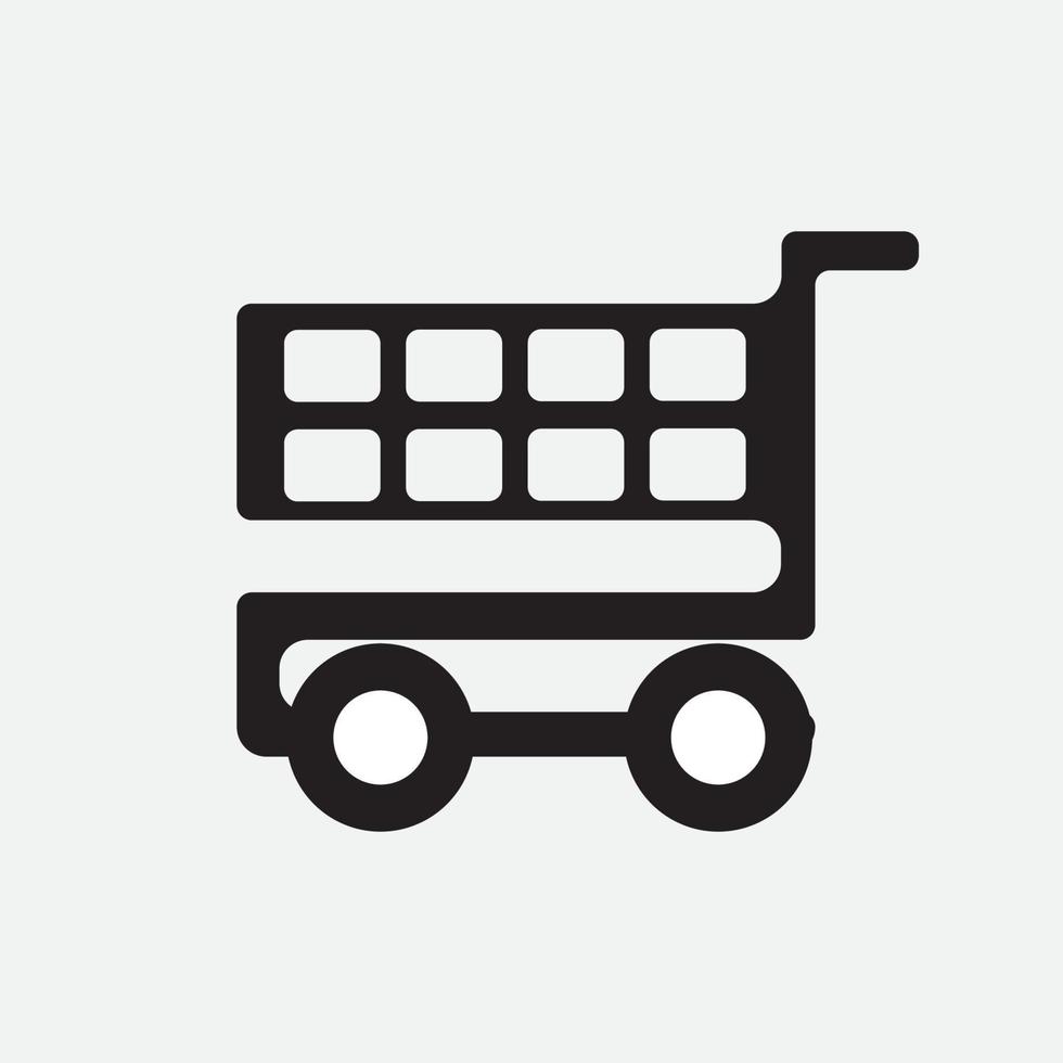 shopping vagn ikon för transport av varor i butik vektor