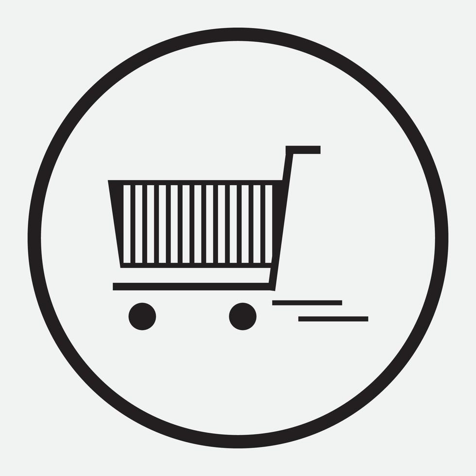 Einkaufswagen-Symbol für den Transport von Waren im Geschäft vektor