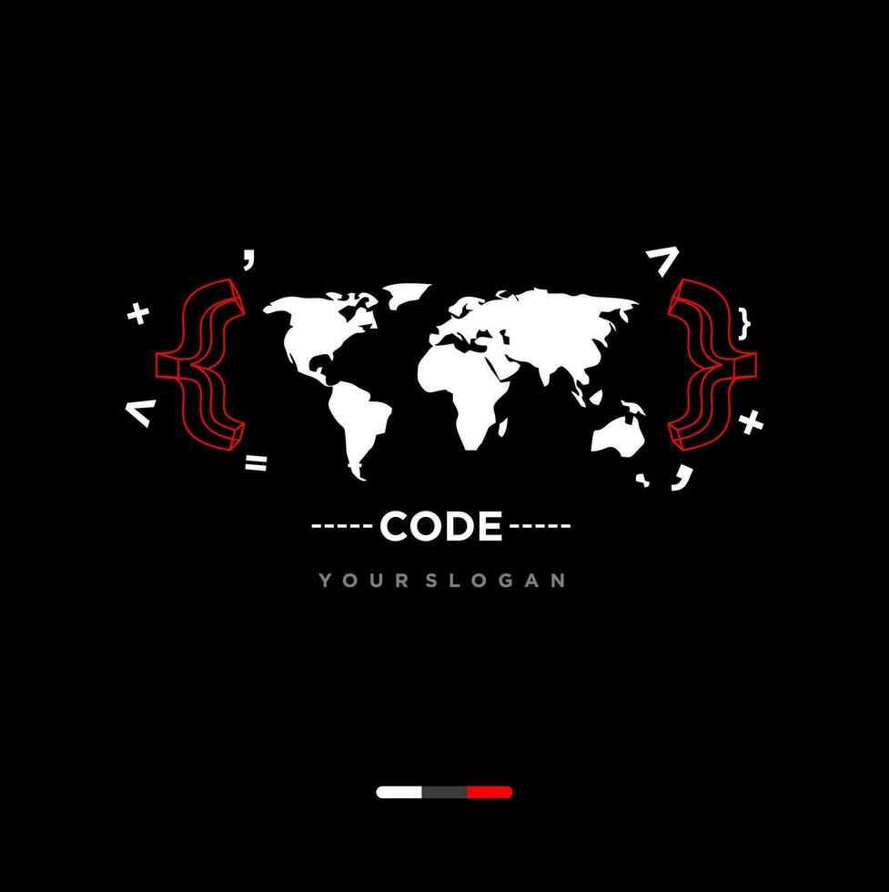 Code Ihre Blog Logo mit ein Welt Karte vektor