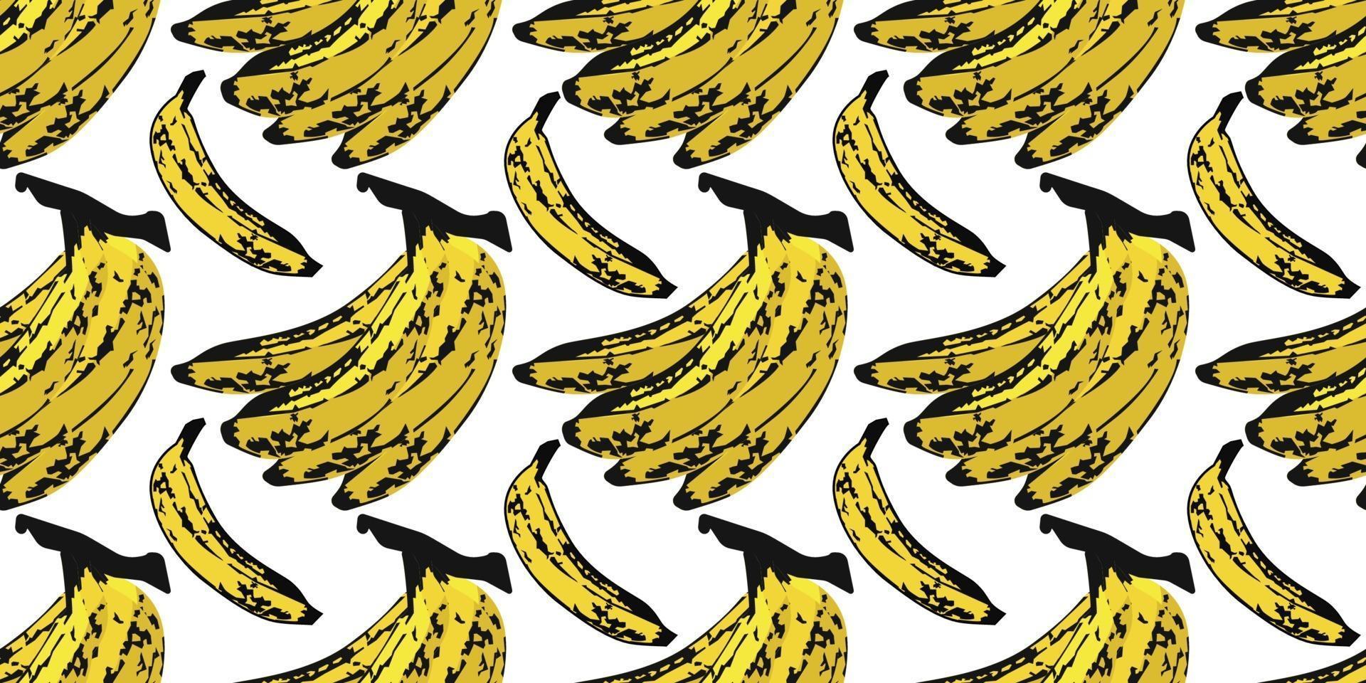sömlöst mönster av extra moget gäng bananer och enstaka banan. vektor