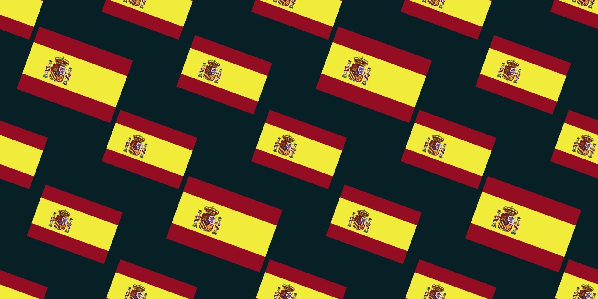 seamless mönster av spaniens flagga isolerad på mörkblå bakgrund. vektor