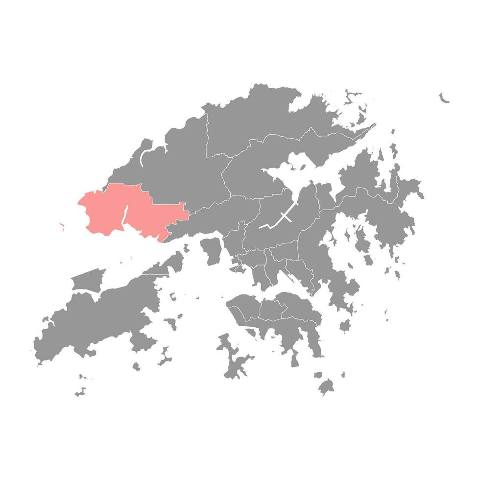 tuen mun Kreis Karte, administrative Aufteilung von Hong Kong. Vektor Illustration.