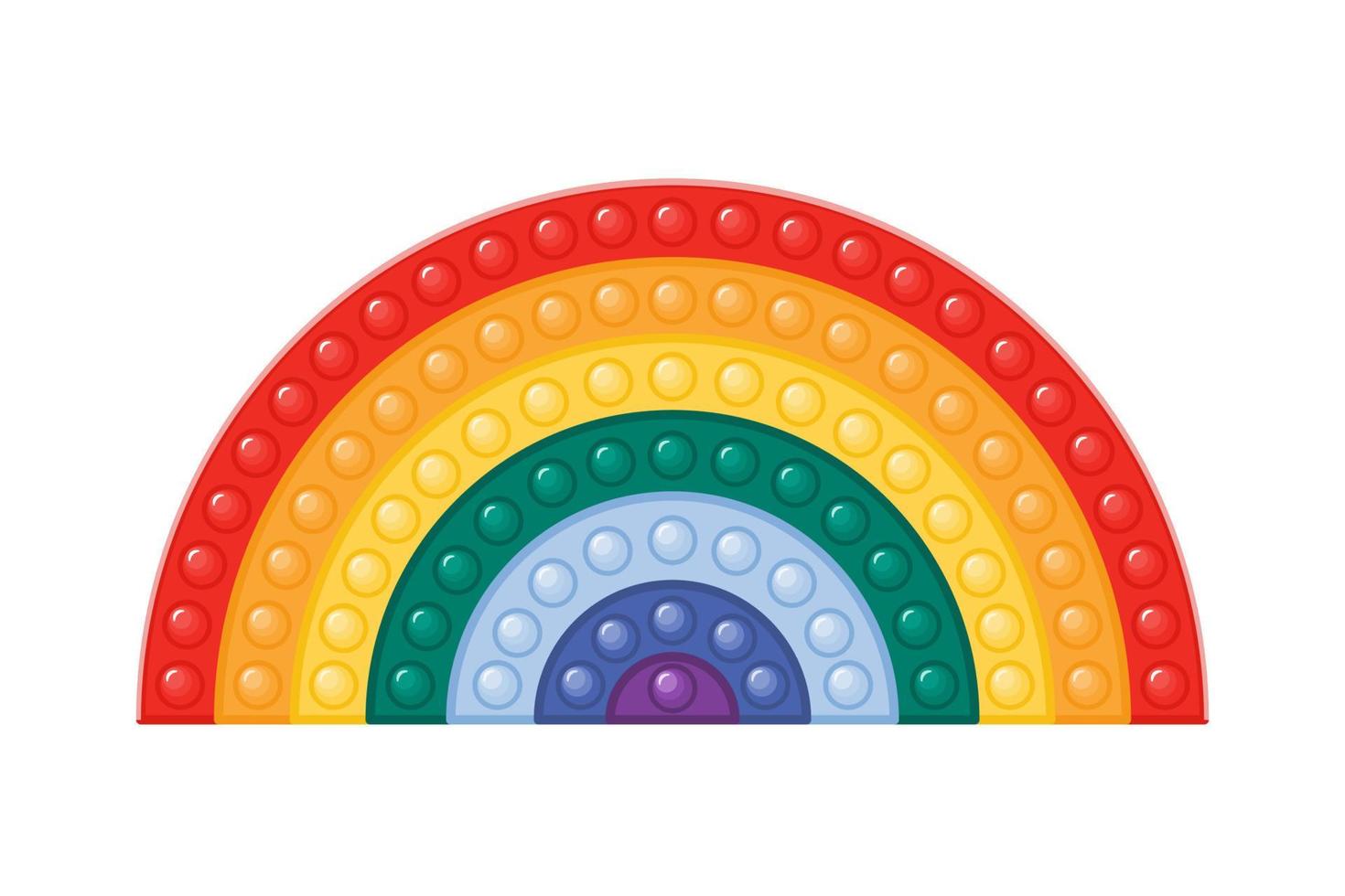 Pop it Zappelspielzeug in Regenbogenform vektor