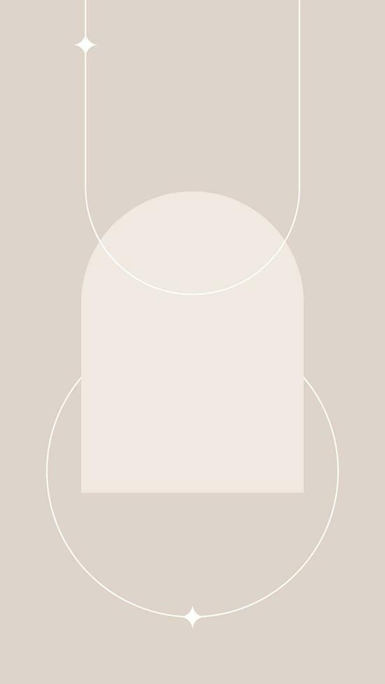 modern estetisk stjärna design abstrakt bakgrunder för berättelse social media geometri baner i beige färger redigerbar webb ram mall linje. trendig minimalistisk attrapp för blog eller affär. vektor