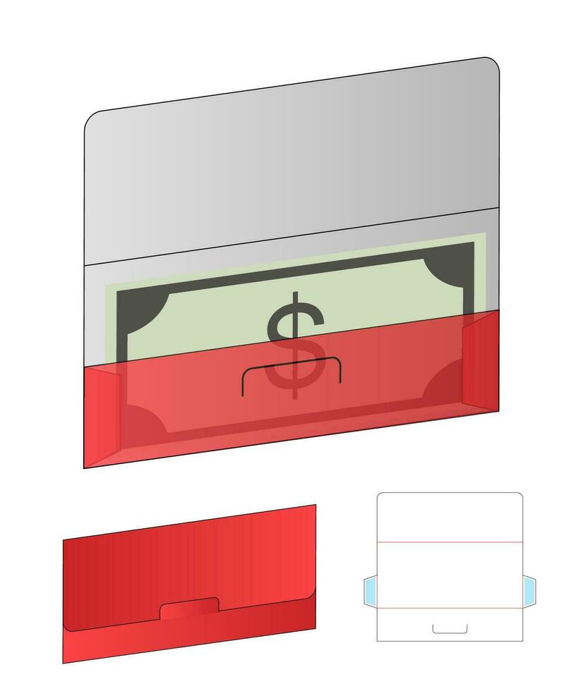 låda förpackning stansad mall design. 3d mock-up vektor