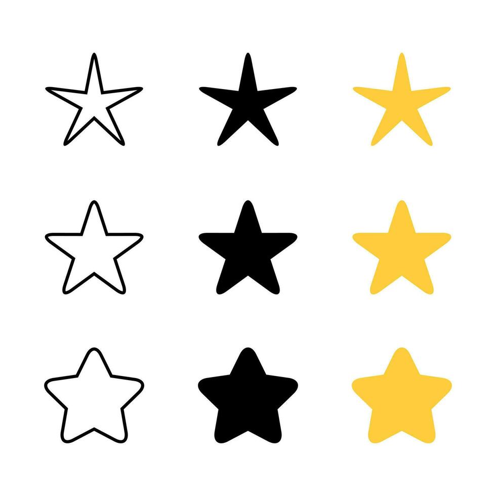 Star Symbol Vektor im gerundet Form. Sterne Symbol im Variation Stil