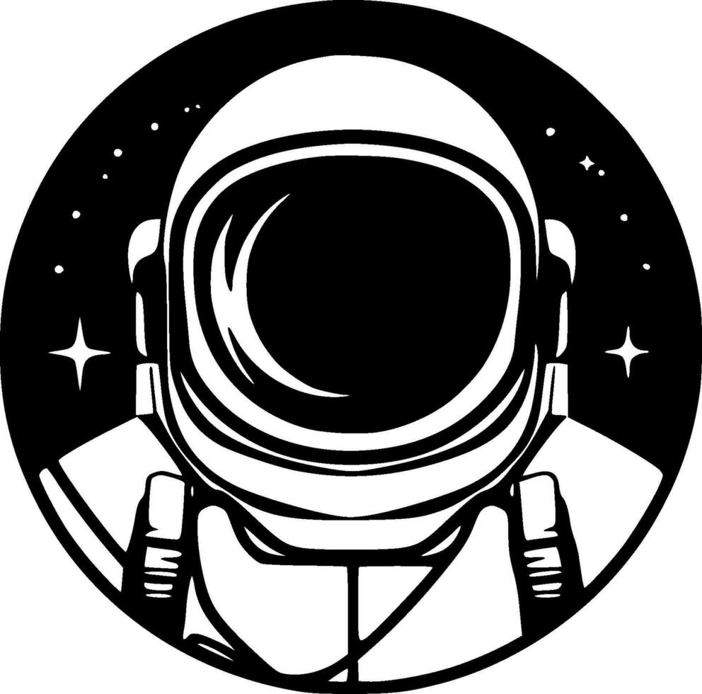 astronaut, minimalistisk och enkel silhuett - vektor illustration