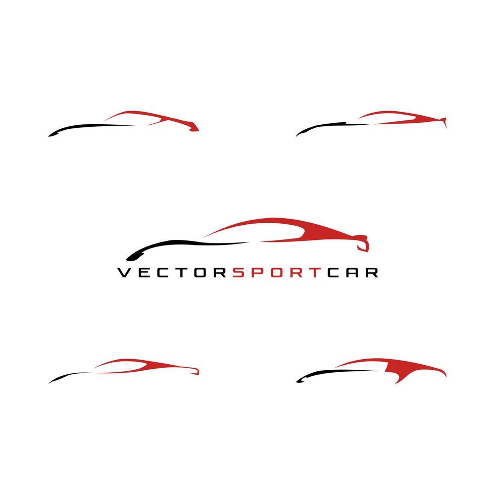 Vektor abstrakte Sportwagen-Silhouette-Logo-Set