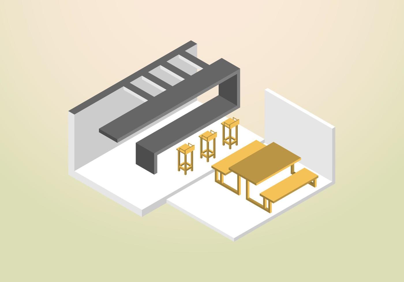 isometrisches Design der Vektorschablone des Caféhauses oder des Cafés vektor