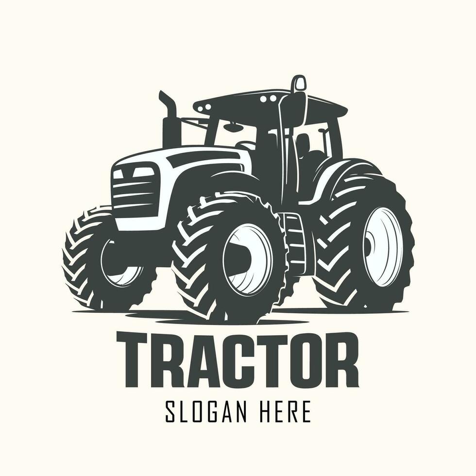 silhuett av en traktor illustration vektor med svart gammal traktor på vit bakgrund