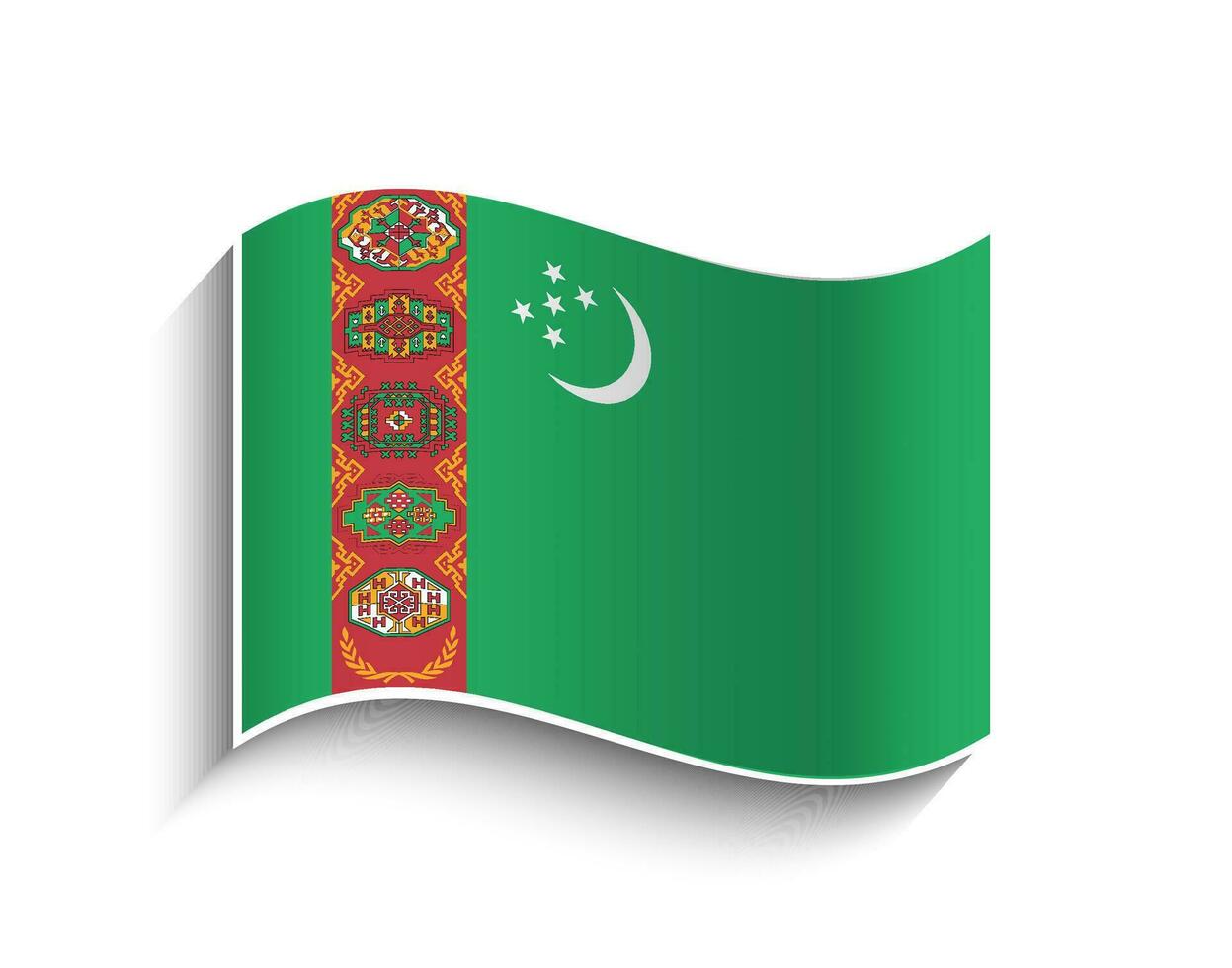 Vektor Turkmenistan winken Flagge Symbol