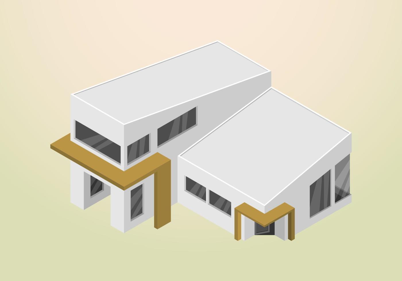isometrisches Design der modernen und minimalistischen Hausvektorvorlage vektor