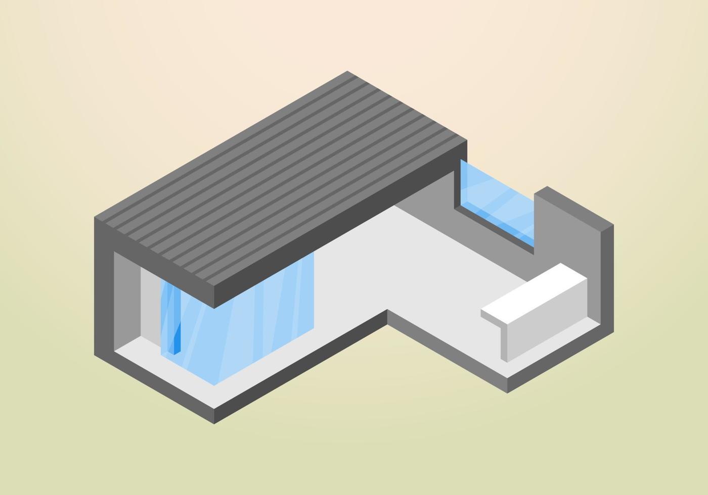 isometrisches Design der modernen und minimalistischen Hausvektorvorlage vektor